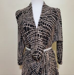 ECI Tan & Black Blouse | US women's Size L